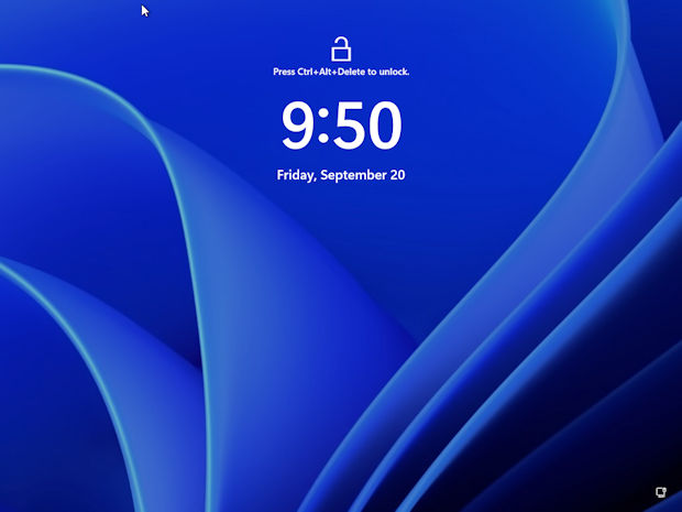 Login screen